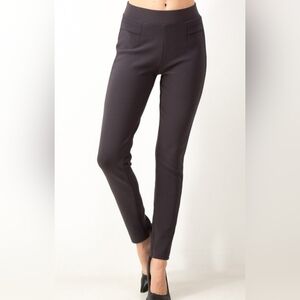 New Mix Charcoal Stretch Ponte Ankle Pants | Pull-On Slim Fit